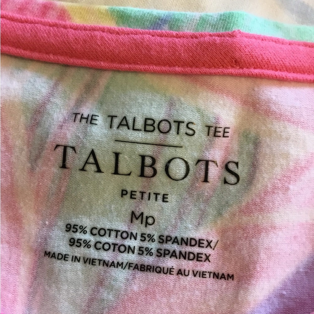 Talbots Multicolor Tee short sleeve size medium, petite. Stretchy. - Picture 4 of 7